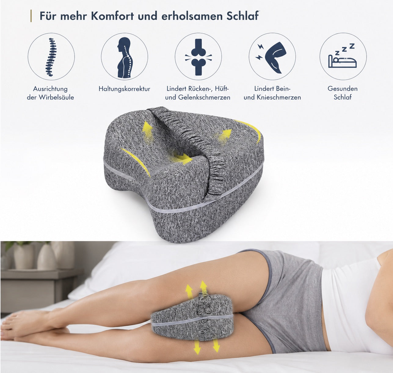 Orthopädisches Seitenschläfer Kniekissen