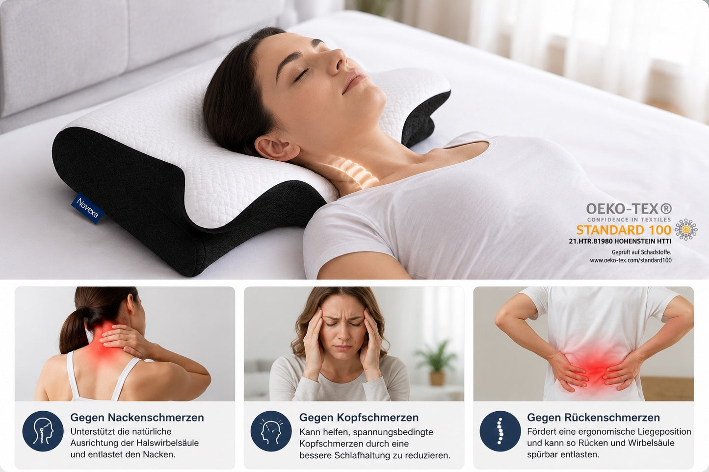 Orthopädisches Kopf- & Nackenstützkissen