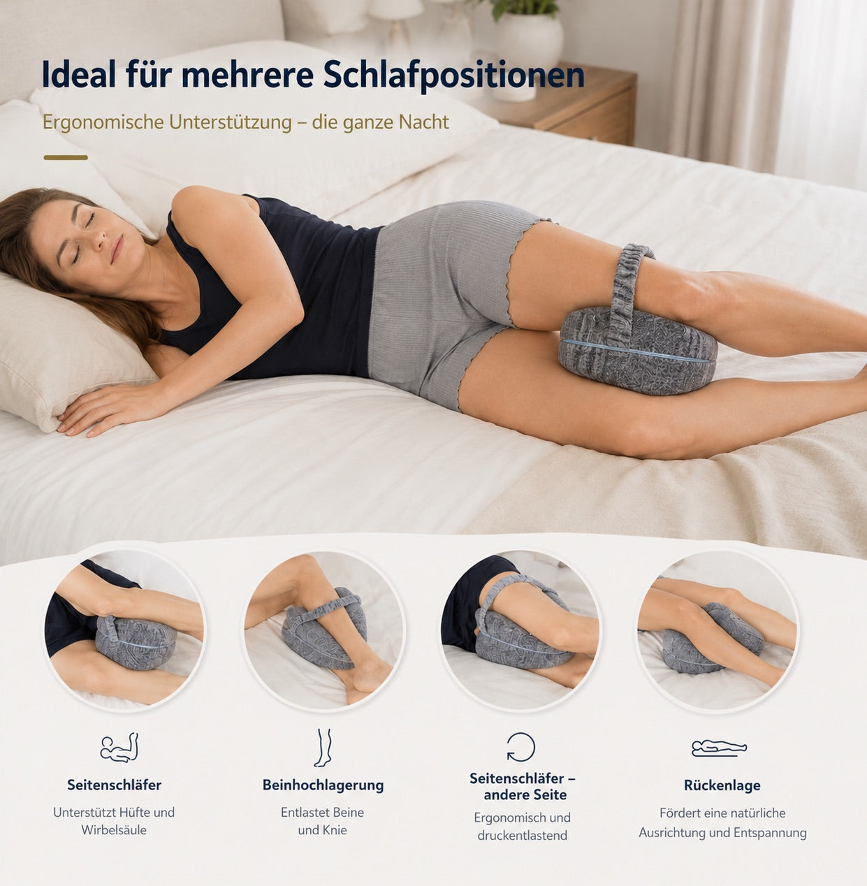 Orthopädisches Seitenschläfer Kniekissen